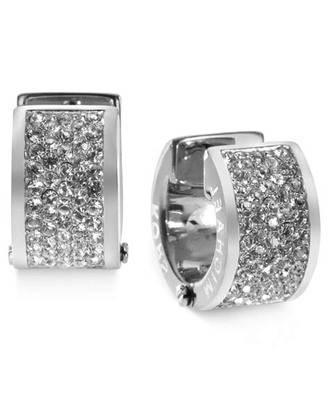 michael kors silver huggie earrings|michael kors earrings for women.